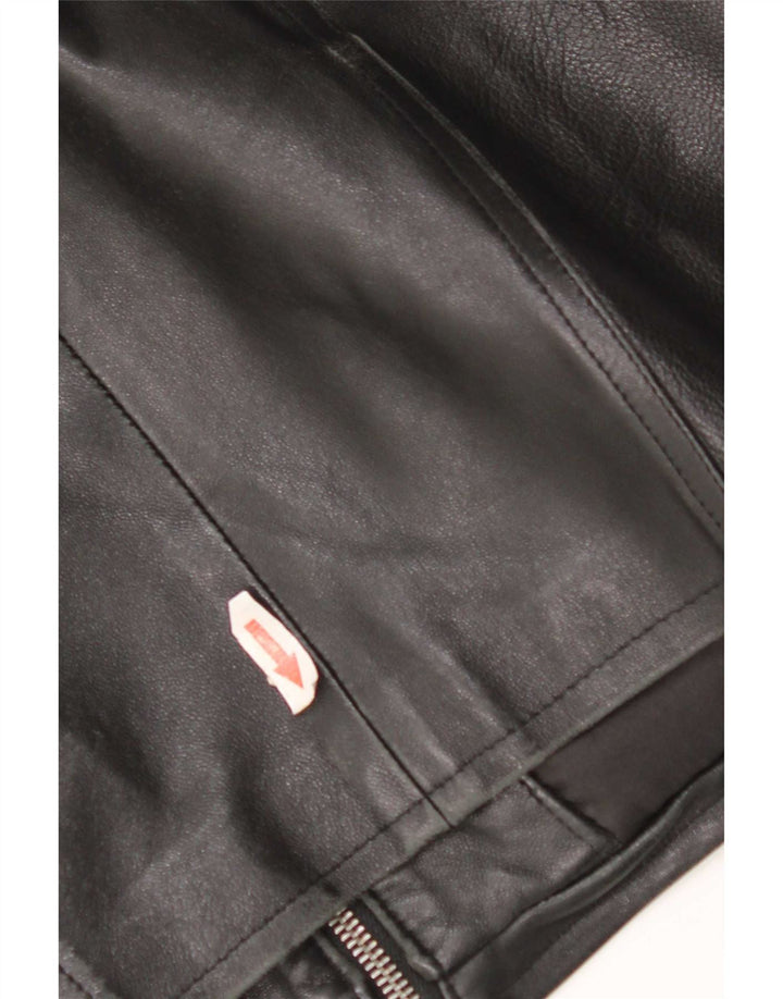 Vintage Womens Leather Jacket UK 14 Medium Black Leather