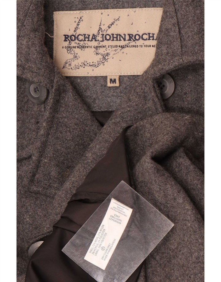John Rocha Mens Pea Coat UK 38 Medium Grey Wool