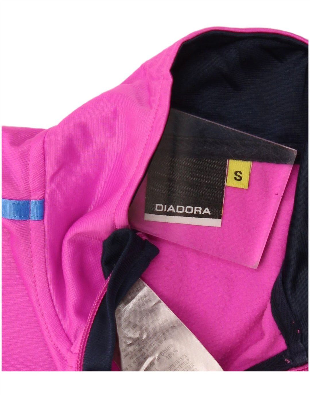Diadora Womens Tracksuit Top Jacket UK 10 Small Pink Colourblock Polyester