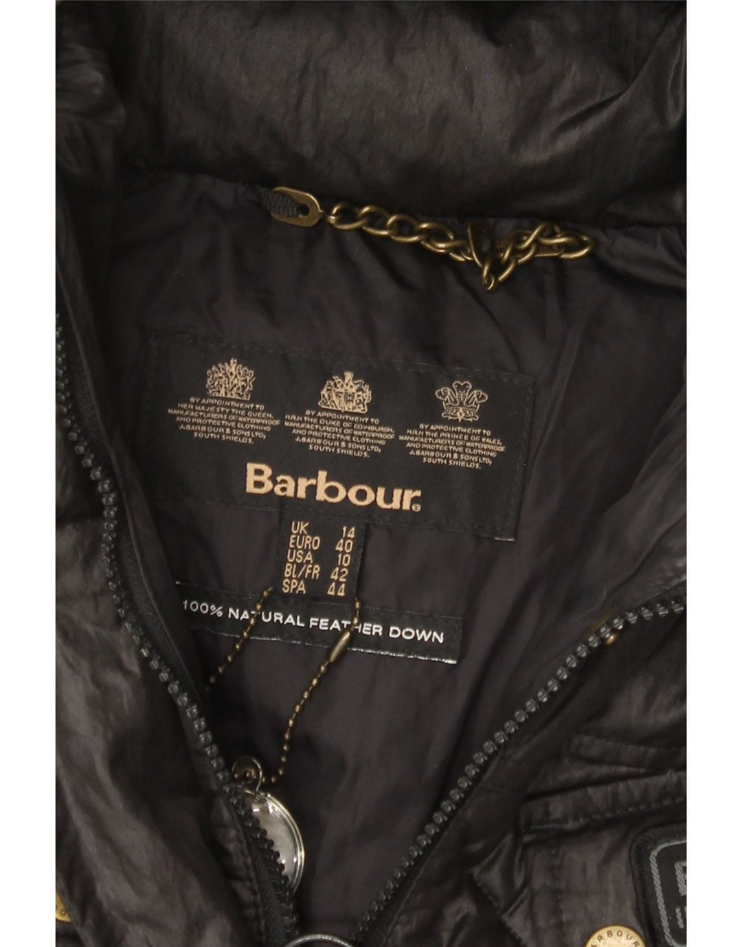 BARBOUR Womens Hooded Padded Jacket UK 14 Large Black