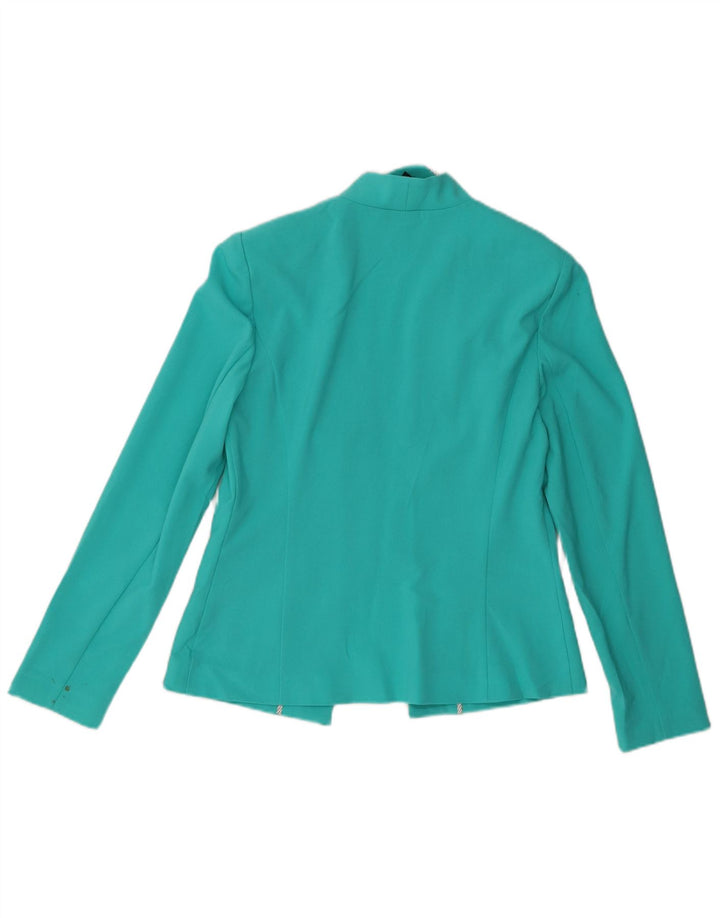 Marks & Spencer Womens Open Blazer Jacket UK 10 Small  Turquoise Polyester