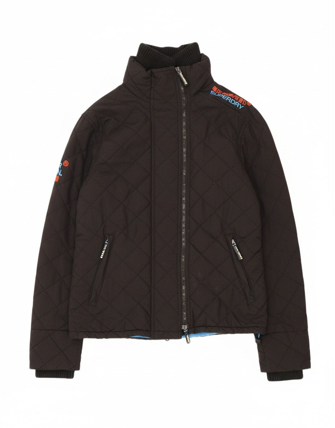 SUPERDRY Womens Windbreaker Jacket UK 14 Medium Black Polyester