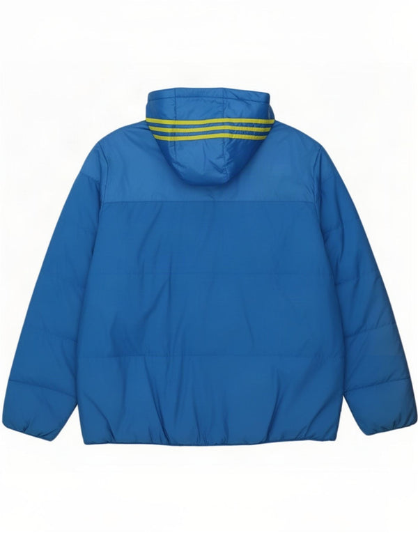 Adidas Mens Padded Jacket UK 42 XL Blue Colourblock Polyester