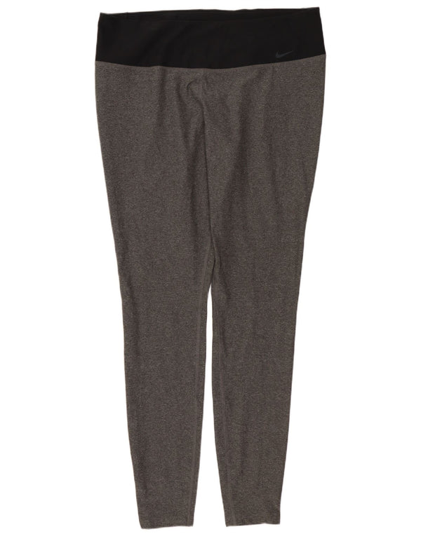 NIKE Womens Dri Fit Leggings UK 18 XL  Grey Polyester