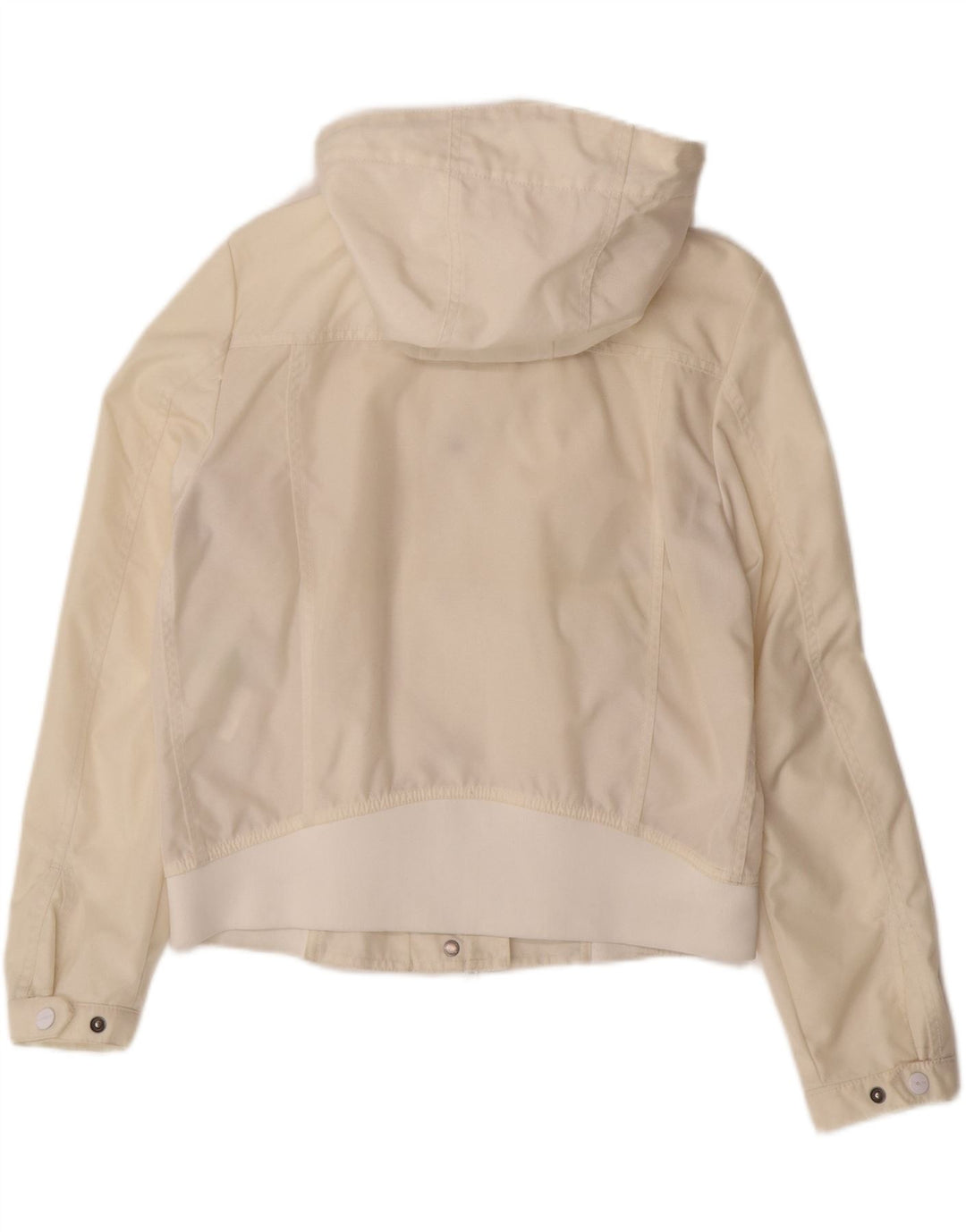 WOOLRICH Womens Hooded Bomber Jacket UK 16 Large Off White Nylon Vintage Woolrich and Second-Hand Woolrich from Messina Hembry 