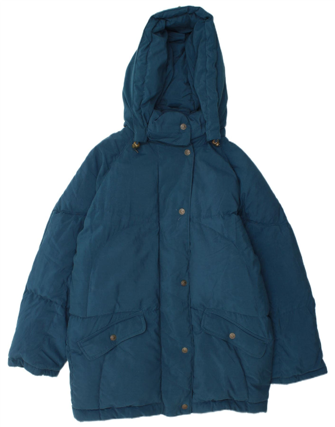 BRUGI Womens Oversized Hooded Padded Coat IT 44 Medium Blue Polyester