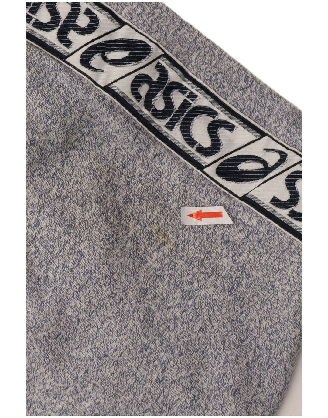 ASICS Mens Graphic Tracksuit Trousers Medium Navy Blue Flecked Cotton