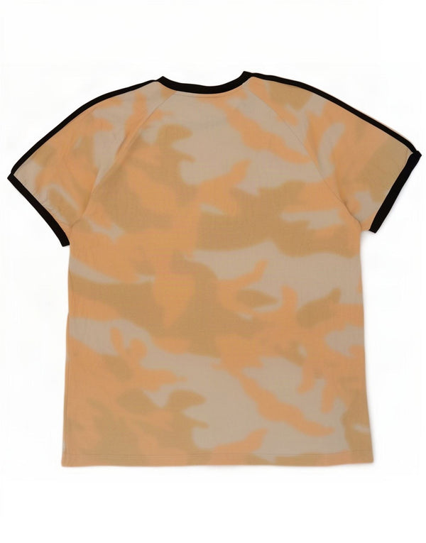 Adidas Mens T-Shirt Top 2XL Orange Camouflage Cotton