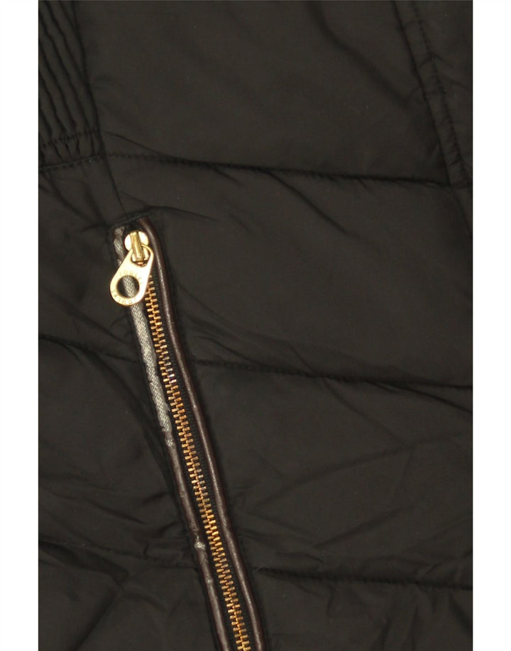 Joules Womens Hooded Padded Coat UK 8 Small Black Polyester