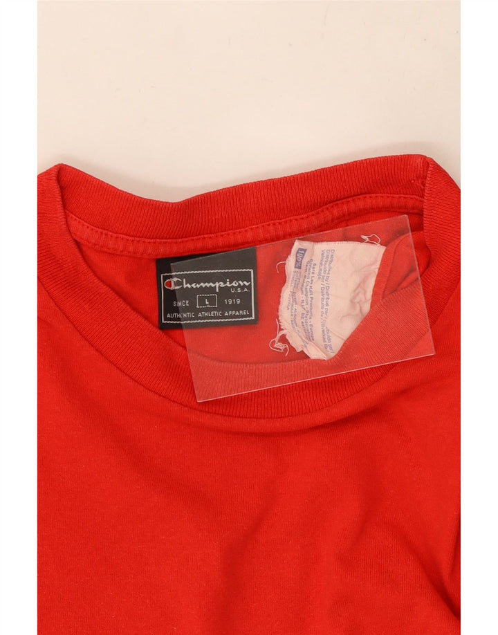 CHAMPION Mens T-Shirt Top Large Red Cotton