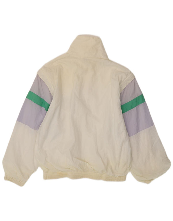 Belfe Mens Tracksuit Top Jacket Large White Colourblock Polyamide