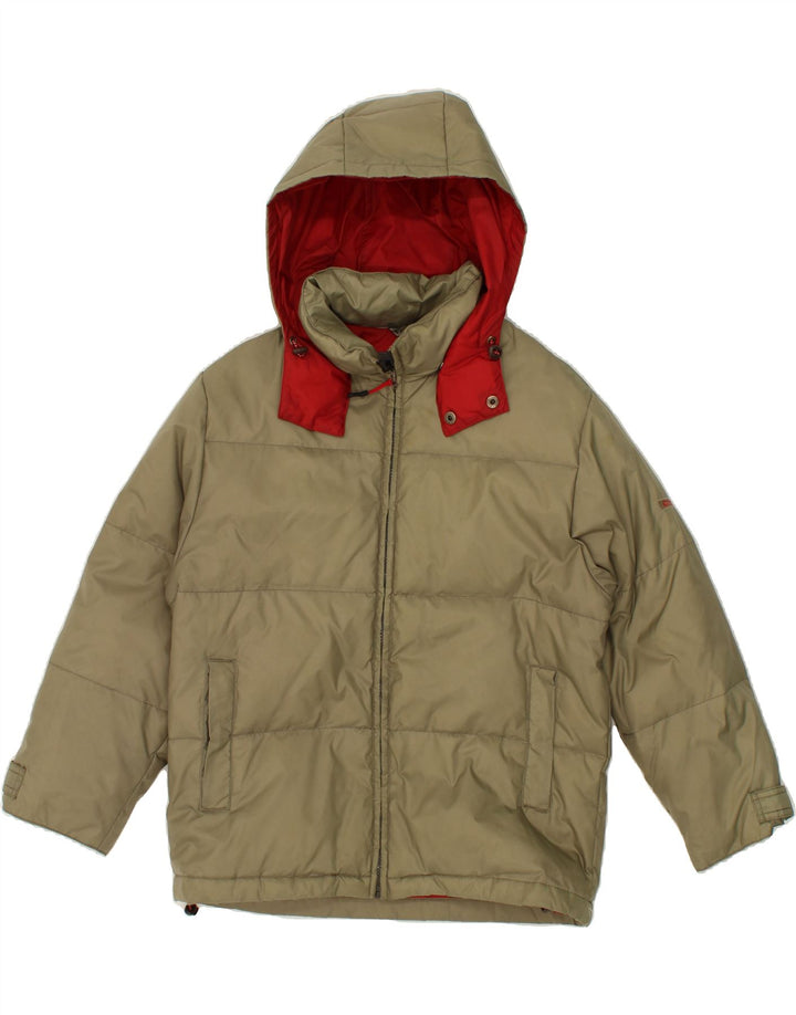 DIADORA Boys Hooded Padded Jacket 15-16 Years Khaki Polyamide Vintage Diadora and Second-Hand Diadora from Messina Hembry 