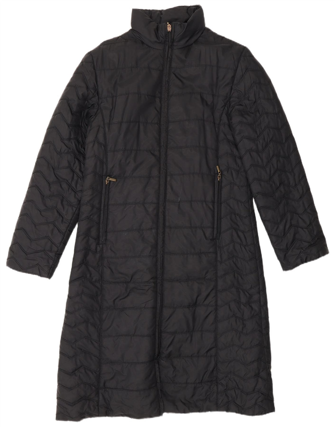 Zara Womens Padded Coat UK 14 Large Black Nylon