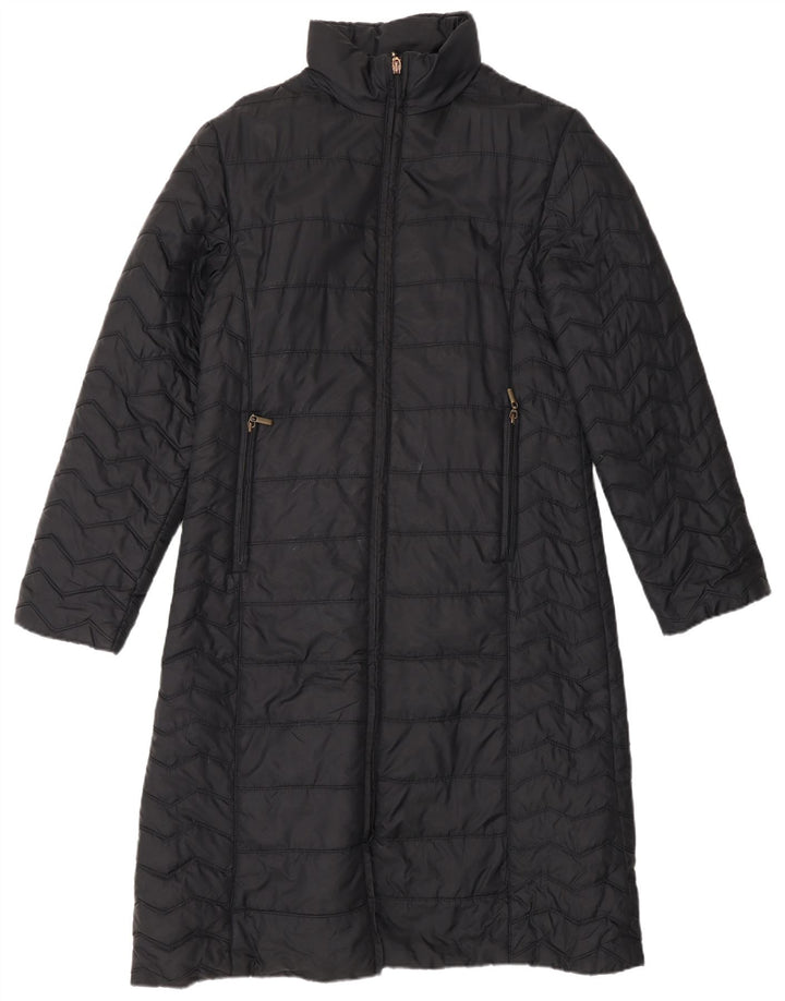 Zara Womens Padded Coat UK 14 Large Black Nylon