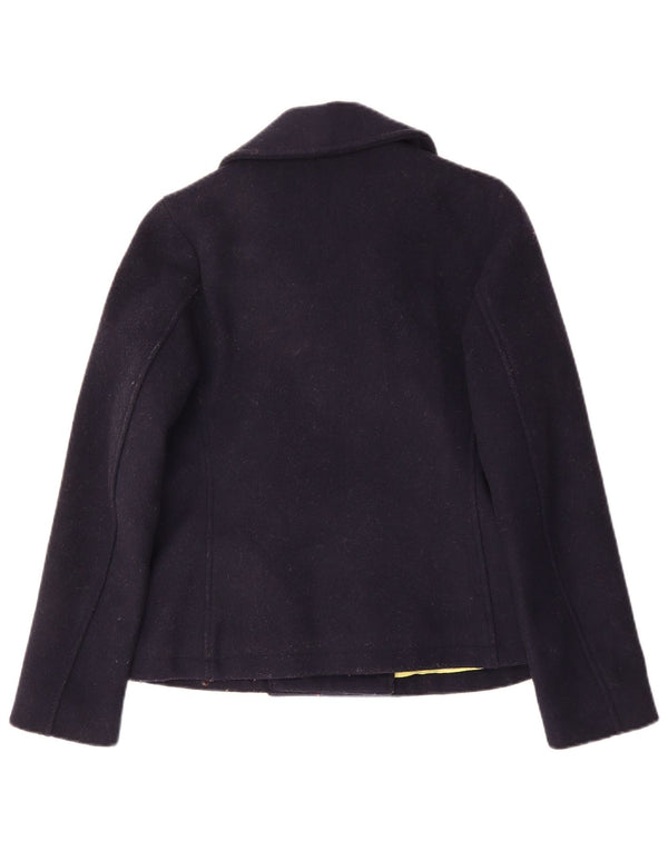Fat Face Womens Oversized Pea Coat UK 10 Small Navy Blue Wool
