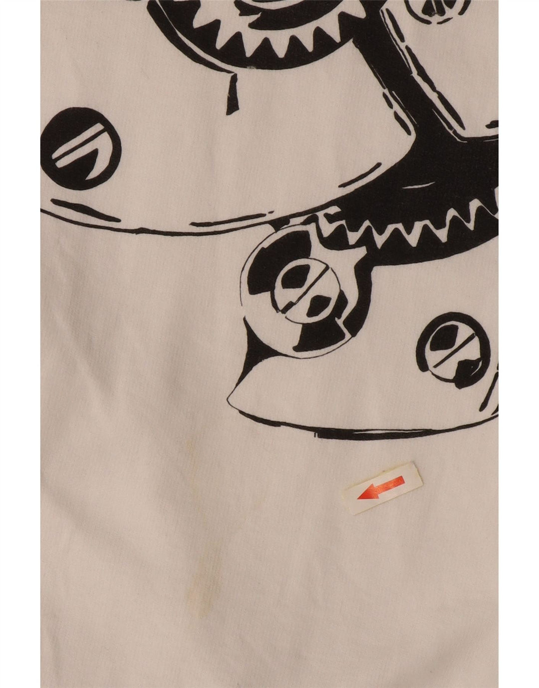 VINTAGE Mens Graphic Zip Neck Sweatshirt Jumper 2XL White Cotton