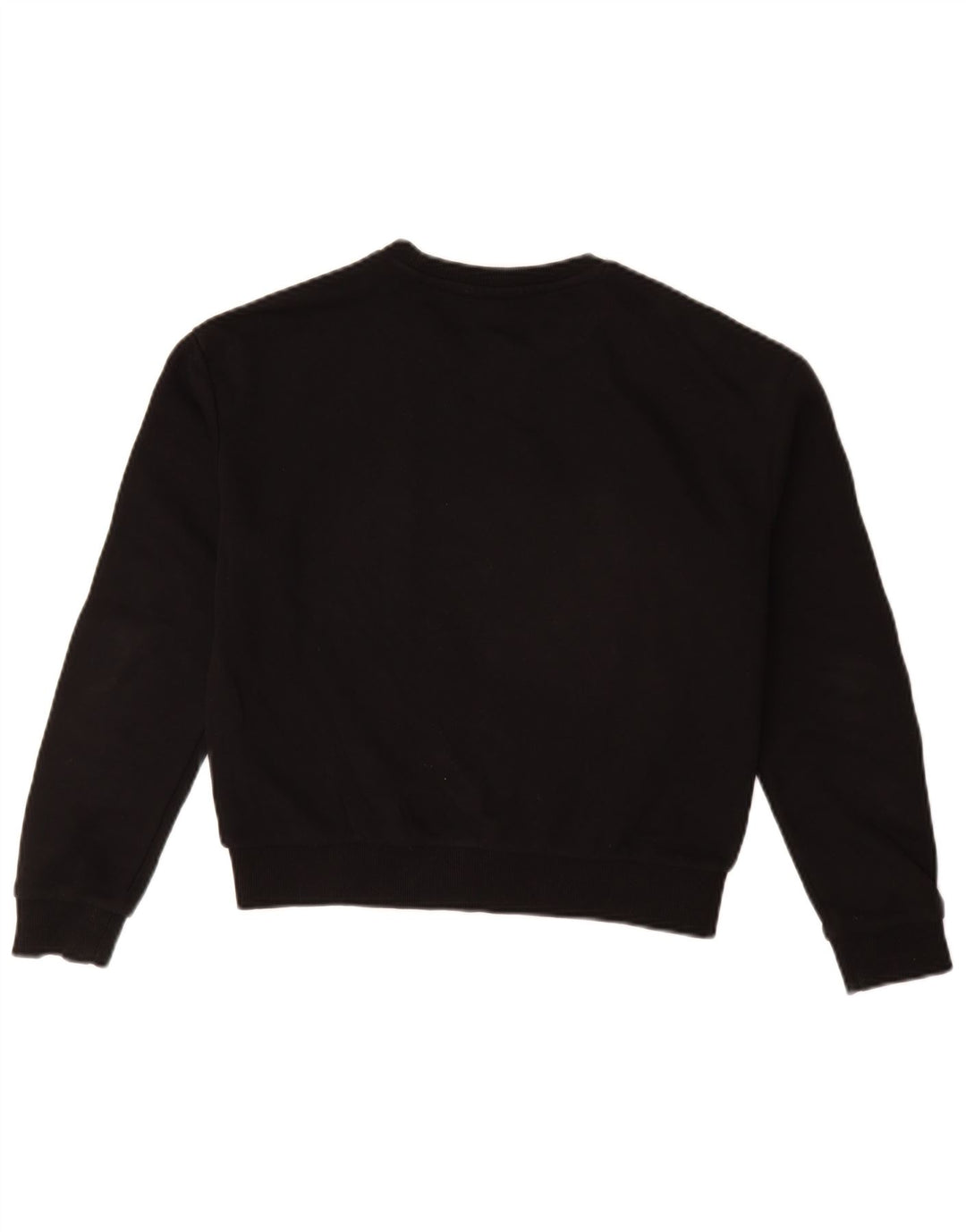 FILA Womens Graphic Oversized Sweatshirt Jumper UK 6 XS Black Colourblock