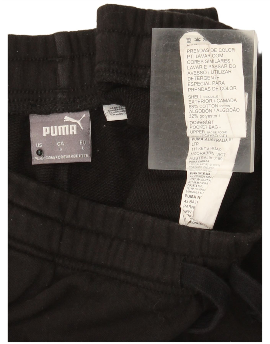 Puma Mens Graphic Sport Shorts Large  Black Cotton