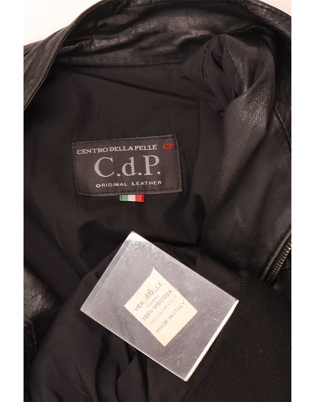 C.D.P. Mens Leather Jacket IT 46 Small Black