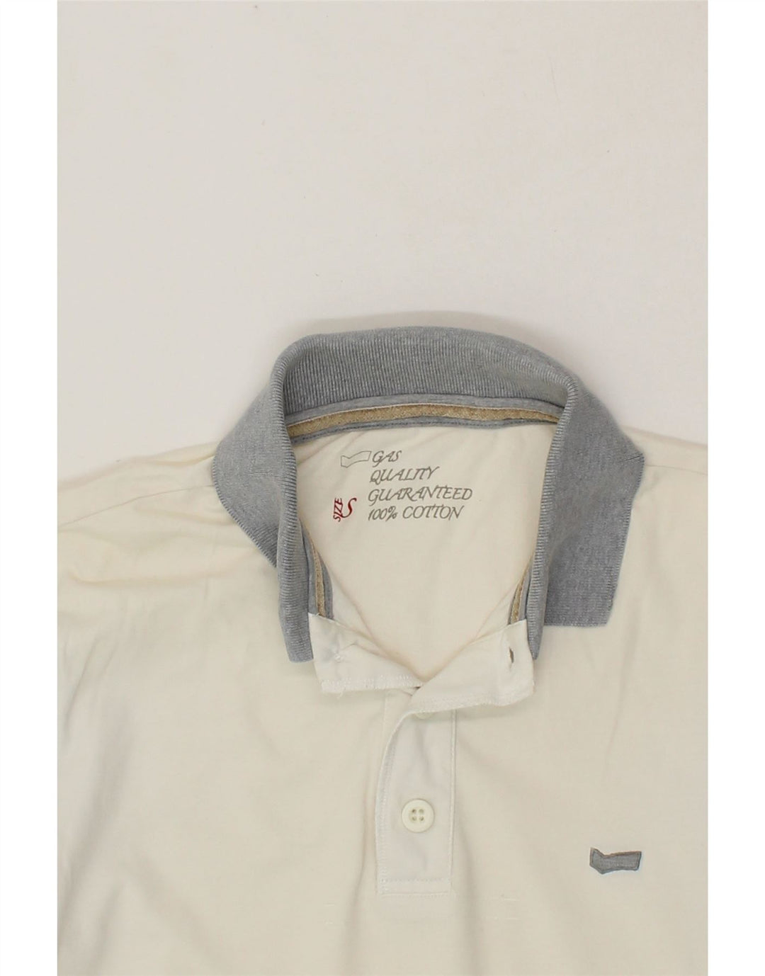 GAS Mens Polo Shirt Small White Cotton Vintage Gas and Second-Hand Gas from Messina Hembry 