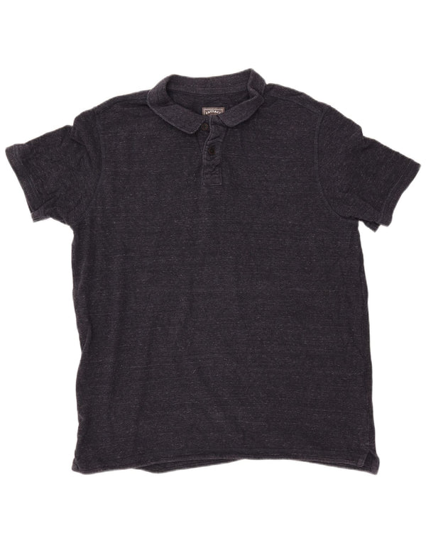 FAT FACE Mens Polo Shirt 2XL Navy Blue Flecked Cotton