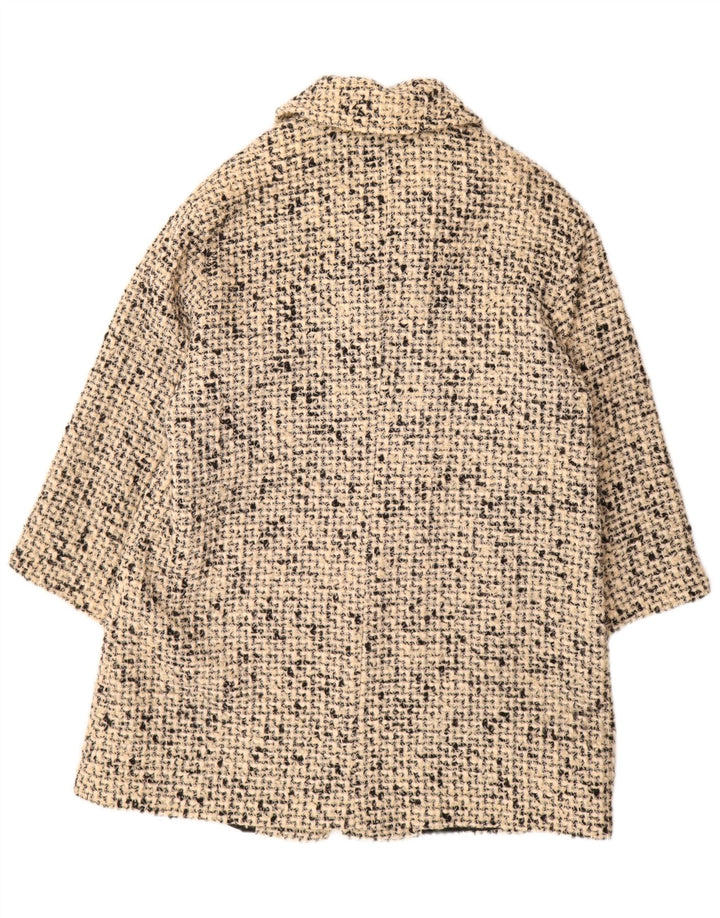 PERTE BY KRIZIA Womens Oversized Overcoat Size 21 Medium Beige Flecked