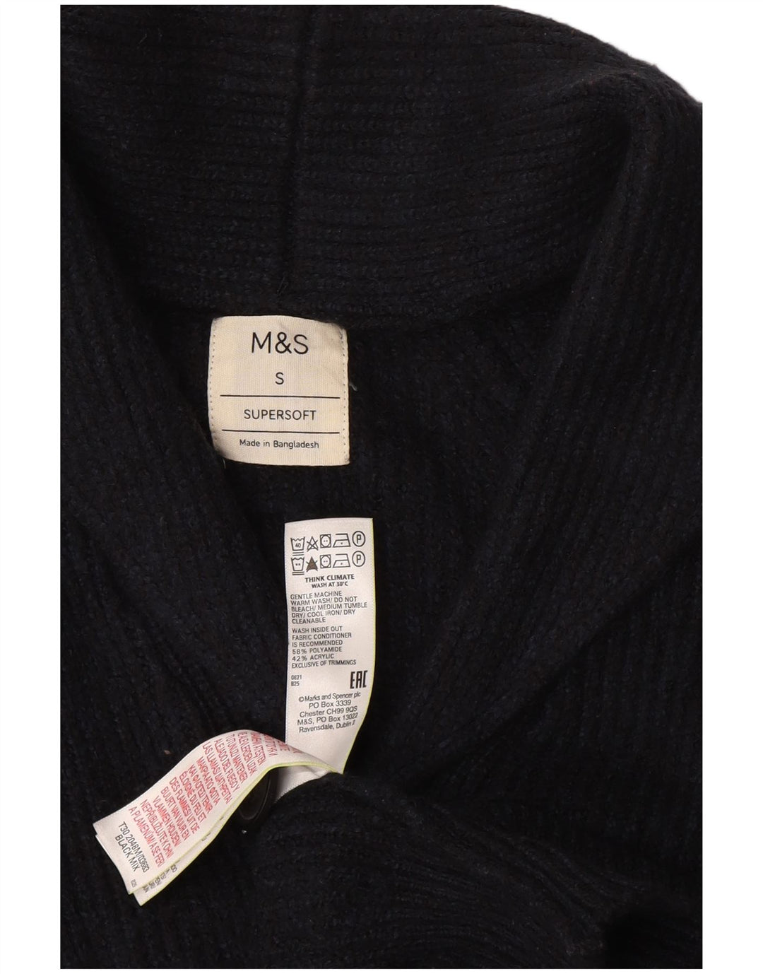 Marks & Spencer Mens Cardigan Sweater Small Navy Blue Polyamide