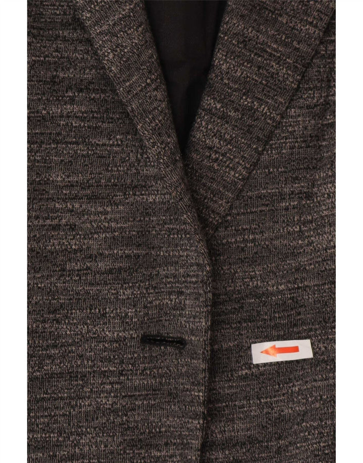 Zara Womens Open Blazer Jacket UK 12 Medium Grey Flecked