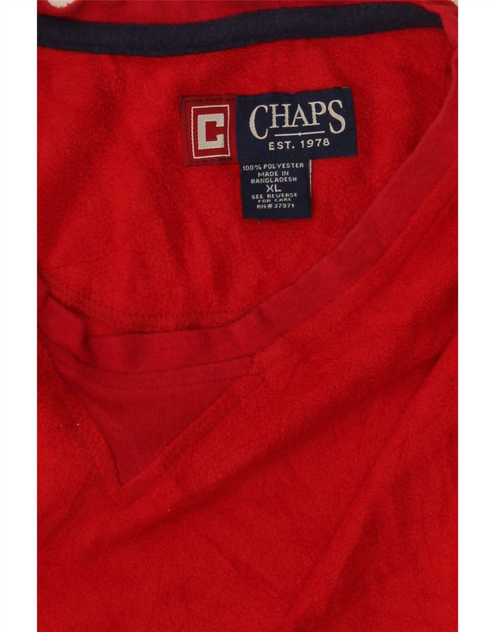 Chaps Mens Fleece Top Long Sleeve XL Red Polyester