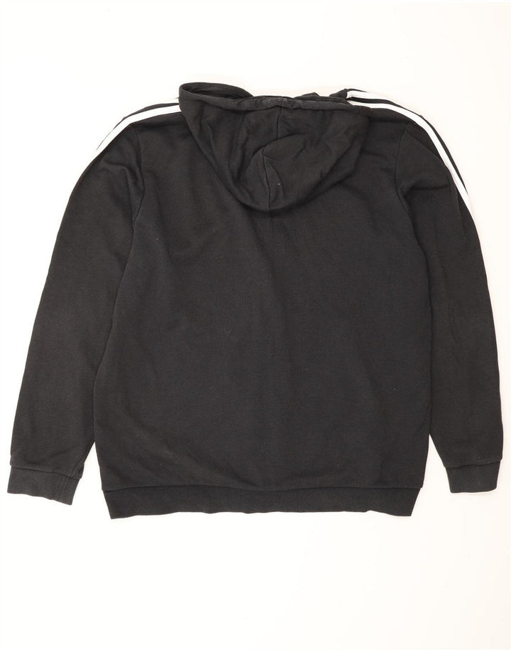 ADIDAS Mens Zip Hoodie Sweater XL Black Cotton
