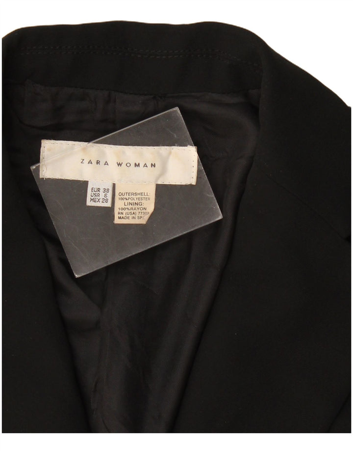 Zara Womens 1 Button Blazer Jacket EU 38 Medium Black Polyester