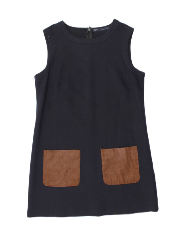 Zara Womens Sleeveless Shift Dress UK 18 XL Navy Blue Polyester