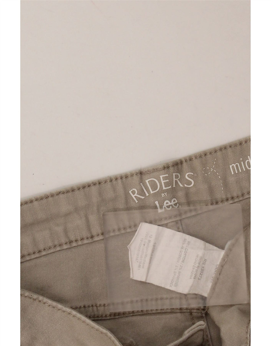 LEE Womens Riders Mid Rise Denim Shorts US 12 Large W32 Beige Cotton