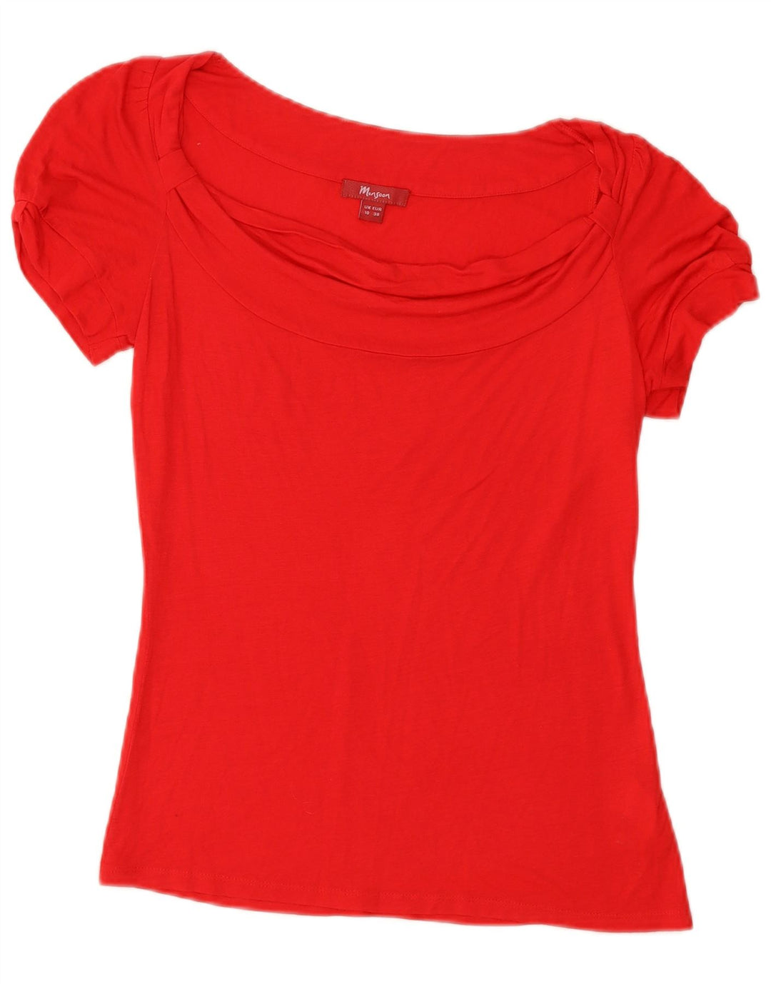 MONSOON Womens T-Shirt Top UK 10 Small Red Viscose