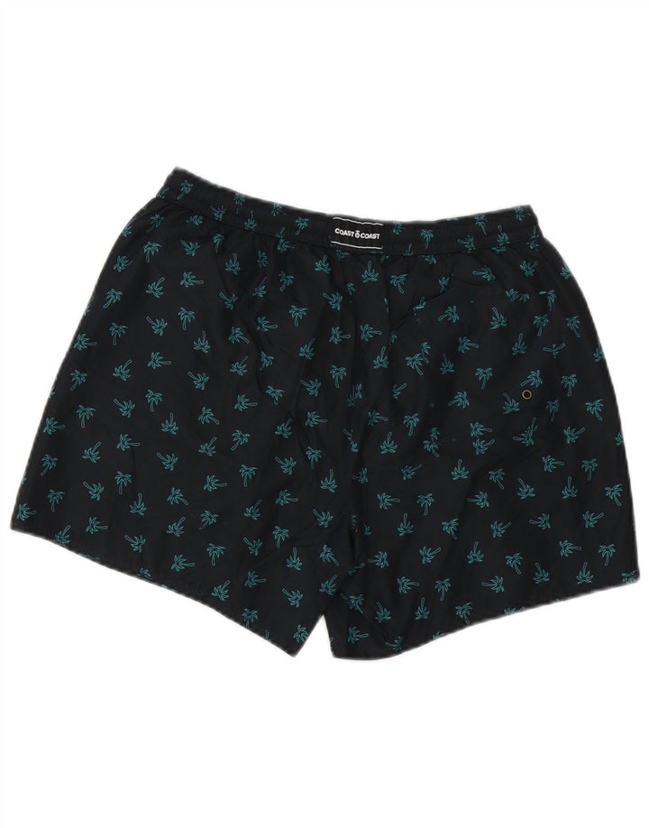 COAST Mens Graphic Swimming Shorts Medium  Black Polyester