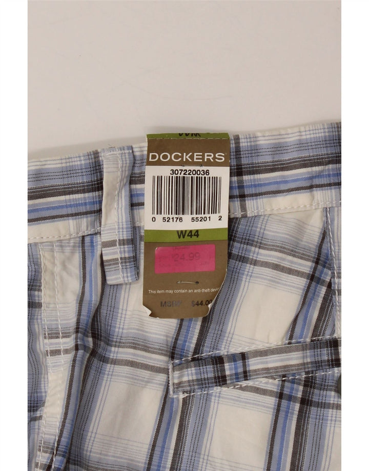 DOCKERS Mens Cargo Shorts W44 2XL White Check Cotton Vintage Dockers and Second-Hand Dockers from Messina Hembry 