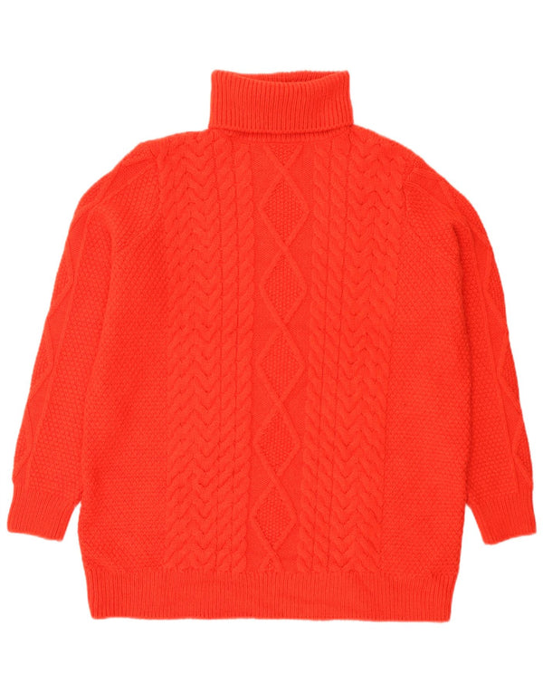 Marks & Spencer Womens Oversized Roll Neck Jumper Sweater UK 16 Large Red