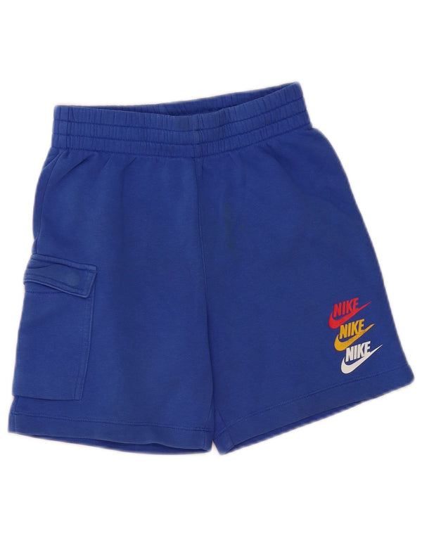 NIKE Boys Graphic Sport Shorts 10-11 Years Medium Blue Cotton
