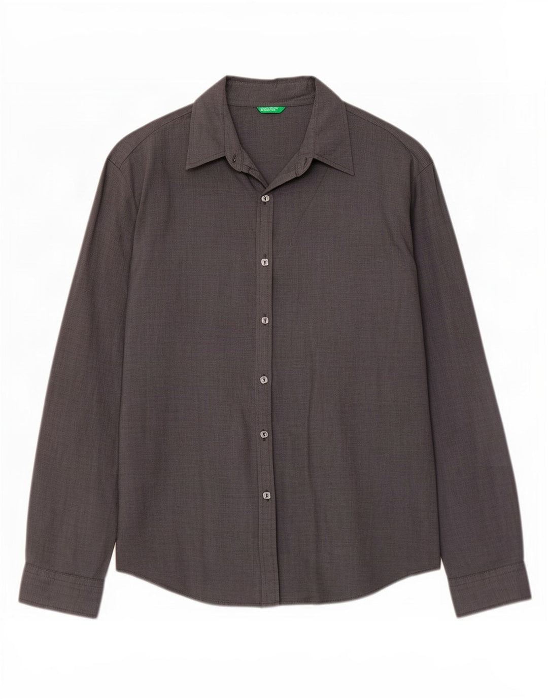 Benetton Womens Shirt UK 16 Large Grey Pinstripe