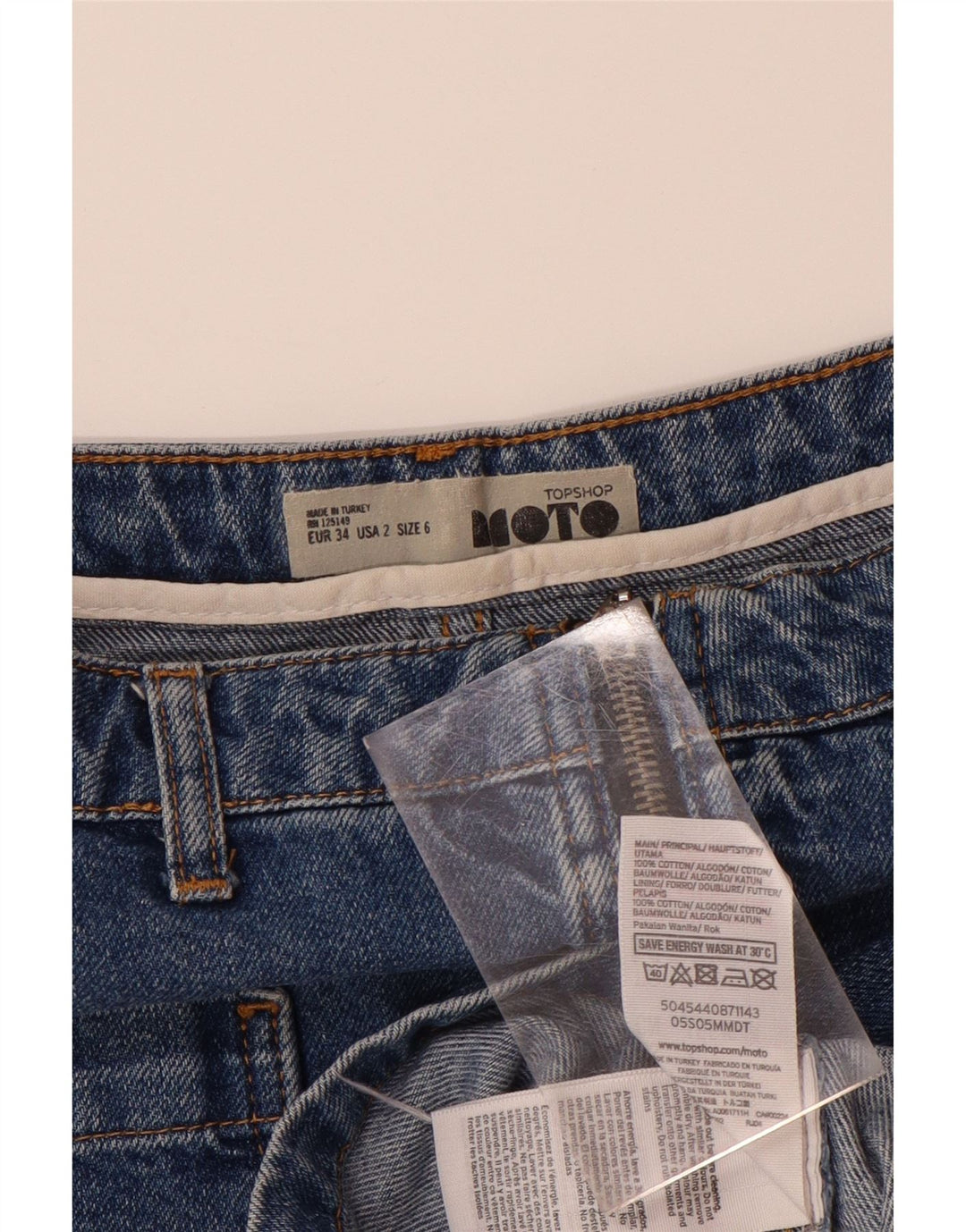 TOPSHOP Womens Mini Denim Skirt UK 6 XS W26  Blue Cotton