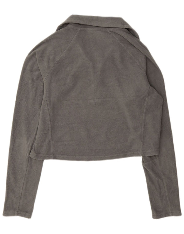Columbia Womens Crop Zip Neck Fleece Jumper UK 6 XS Grey Polyester