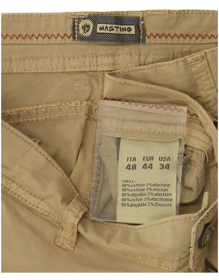 Vintage Mens Cargo Shorts IT 48 Medium W34 Beige Cotton
