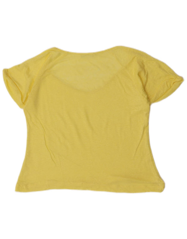 Zara Womens T-Shirt Top UK 12 Medium Yellow