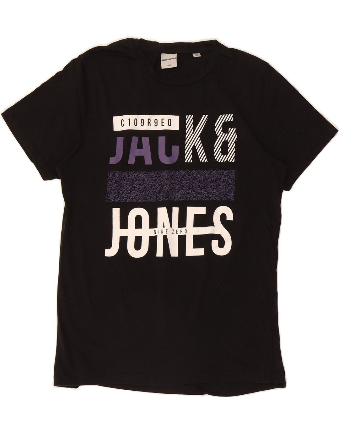 JACK & JONES Mens Core Graphic T-Shirt Top Medium Black Cotton Vintage Jack & Jones and Second-Hand Jack & Jones from Messina Hembry 