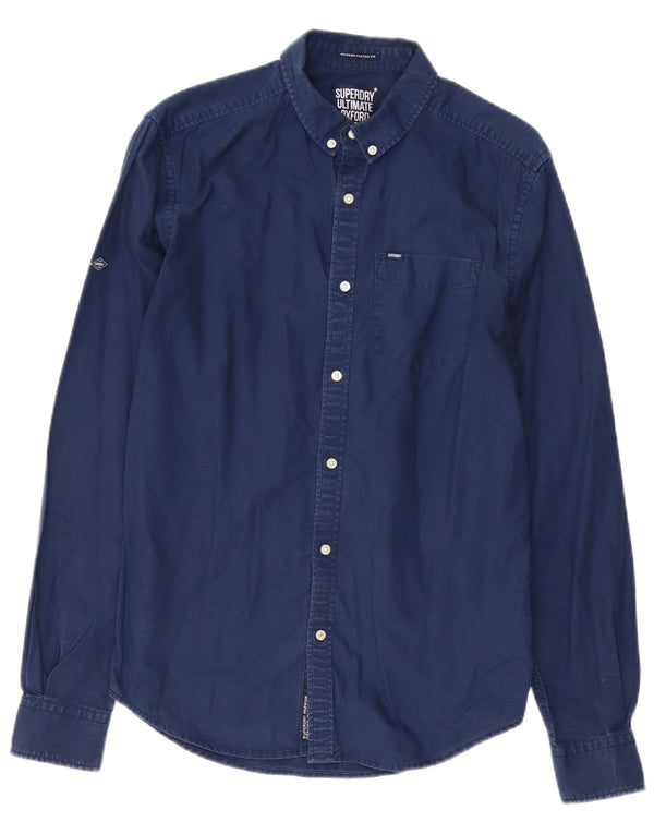 Superdry Mens Shirt Medium Navy Blue Cotton