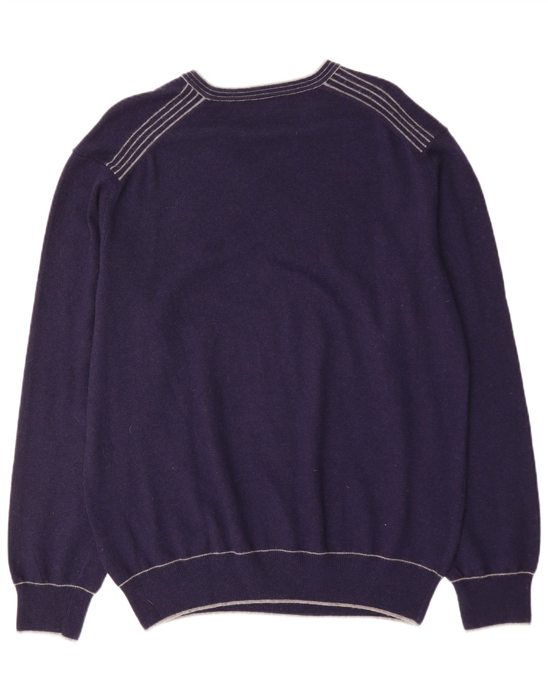 KAPPA Mens Graphic V-Neck Jumper Sweater 2XL Navy Blue Cashmere