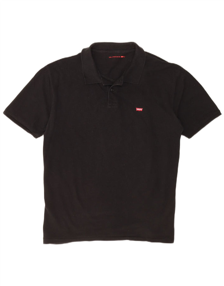 LEVI'S Mens Polo Shirt 2XL Black Cotton