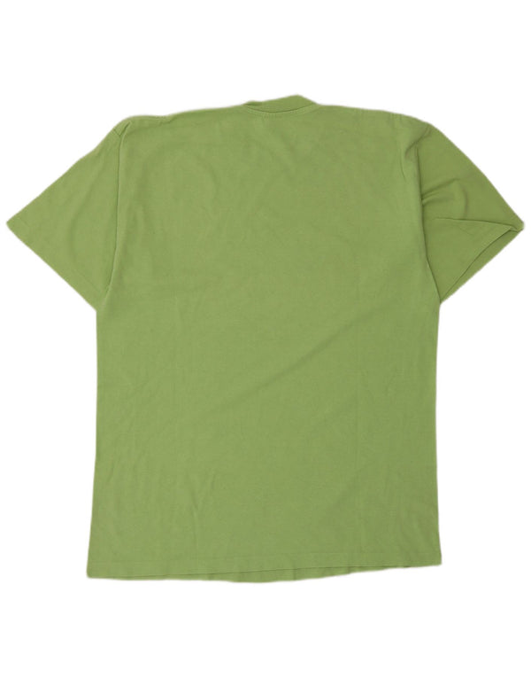 Champion Mens Graphic T-Shirt Top Large Green Cotton