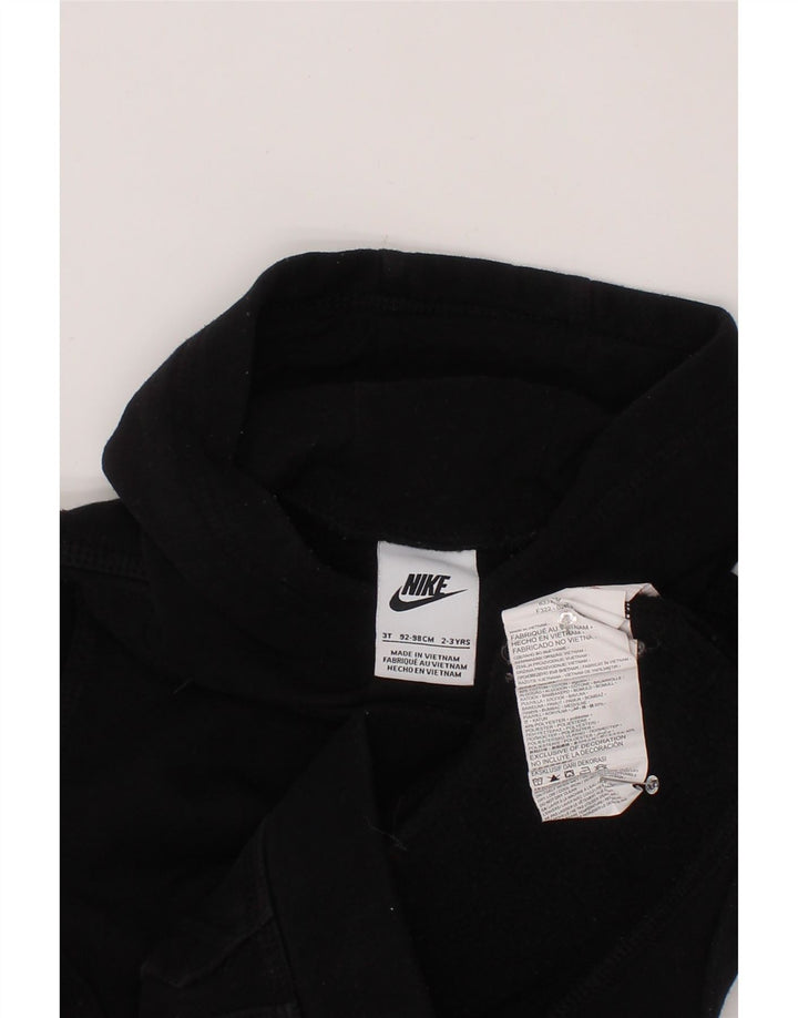 NIKE Boys Hoodie Jumper 2-3 Years Black Cotton