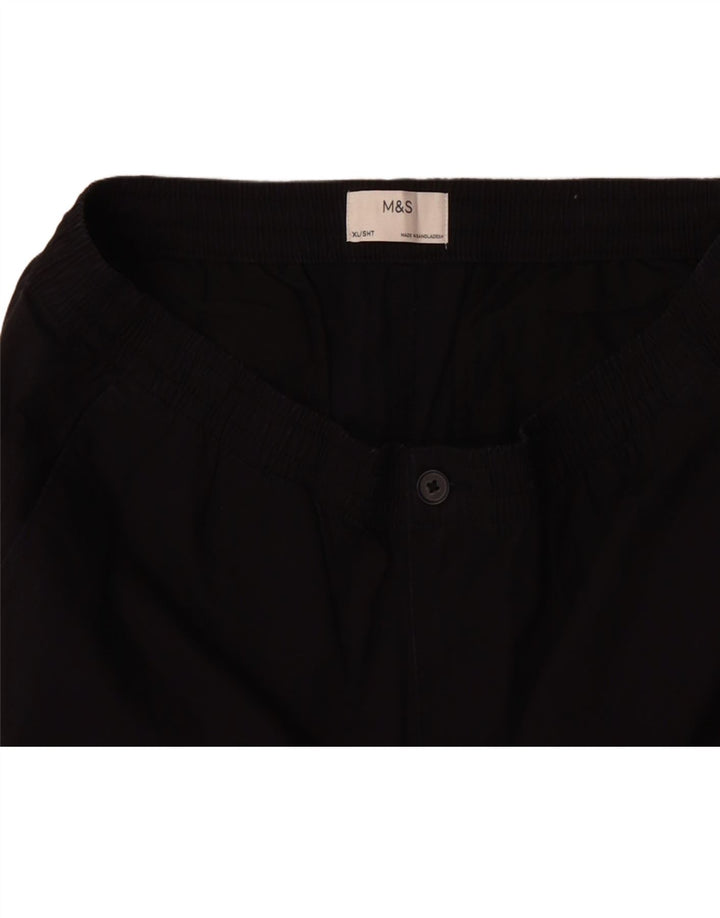 MARKS & SPENCER Mens Slim Cropped Trousers XL W40 L27 Black Polyester Vintage Marks & Spencer and Second-Hand Marks & Spencer from Messina Hembry 